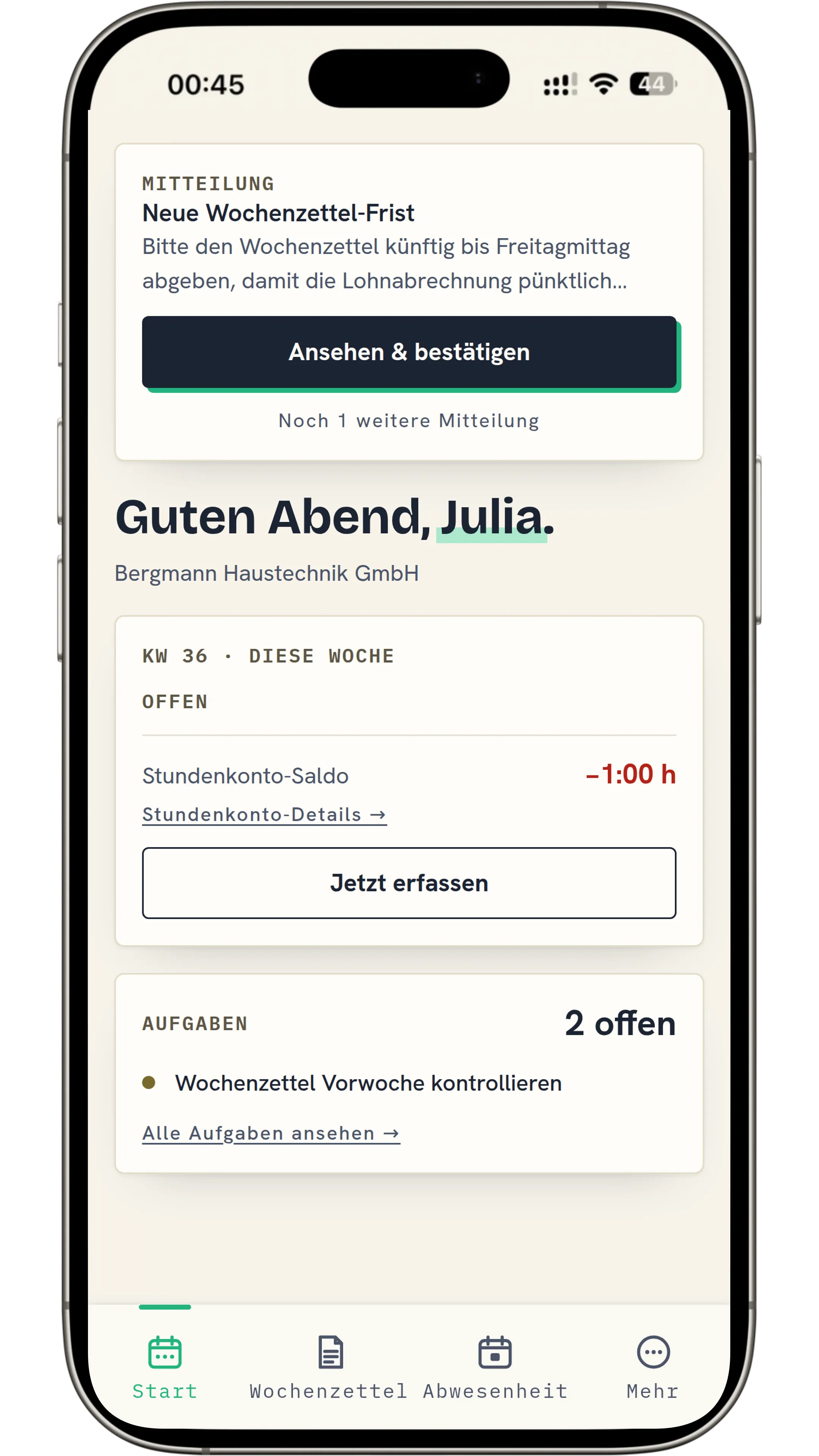 Mitarbeiter-App